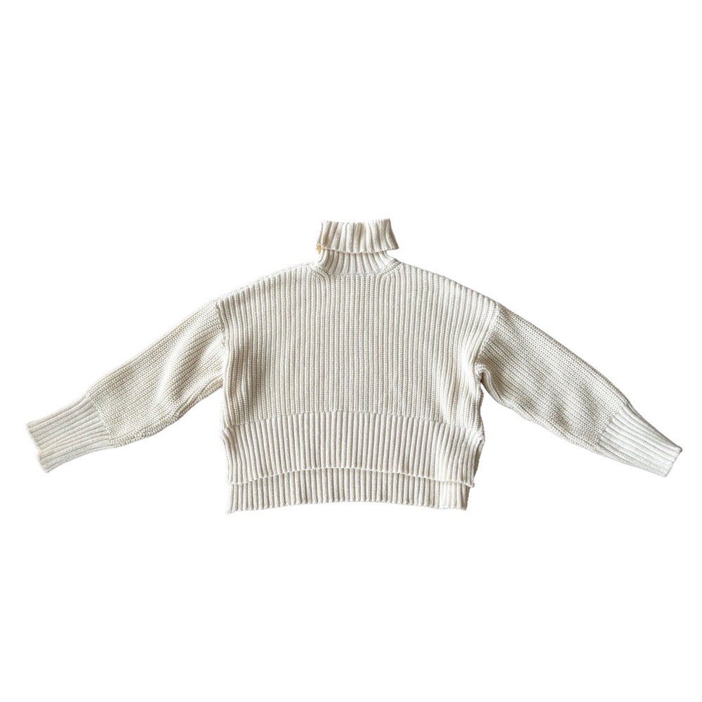 Madewell Women's Cream Chunky Knit Turtleneck Sweater Size S